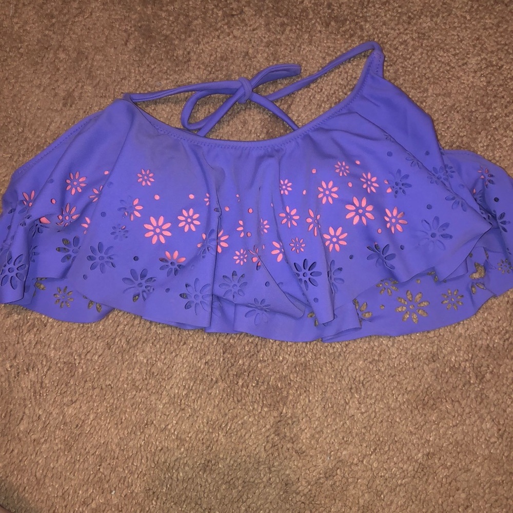 XS Purple PINK swim top ties on the top can be tied halter or tank top